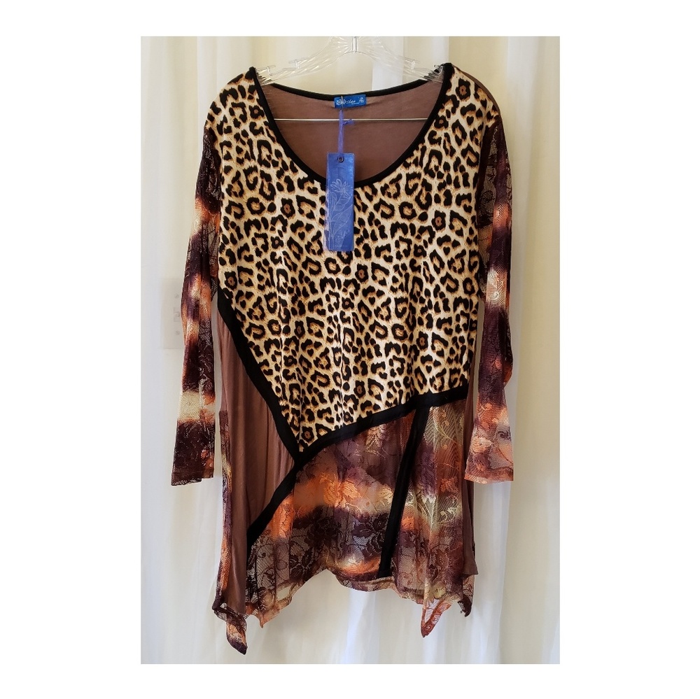 Mixed-print tunic